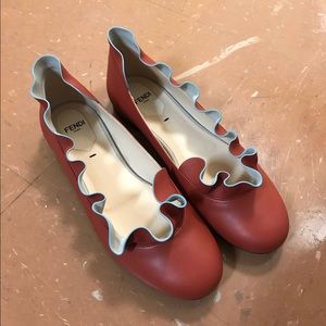 Fendi Ruffle Ballerina Flat
